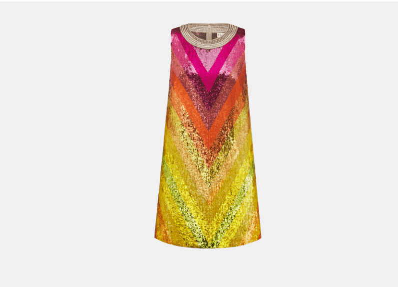 Dior o1w1db10326 521R86 Midi Dress in Multicolor Size S / US 4 / IT 40 - 1 Thumbnail
