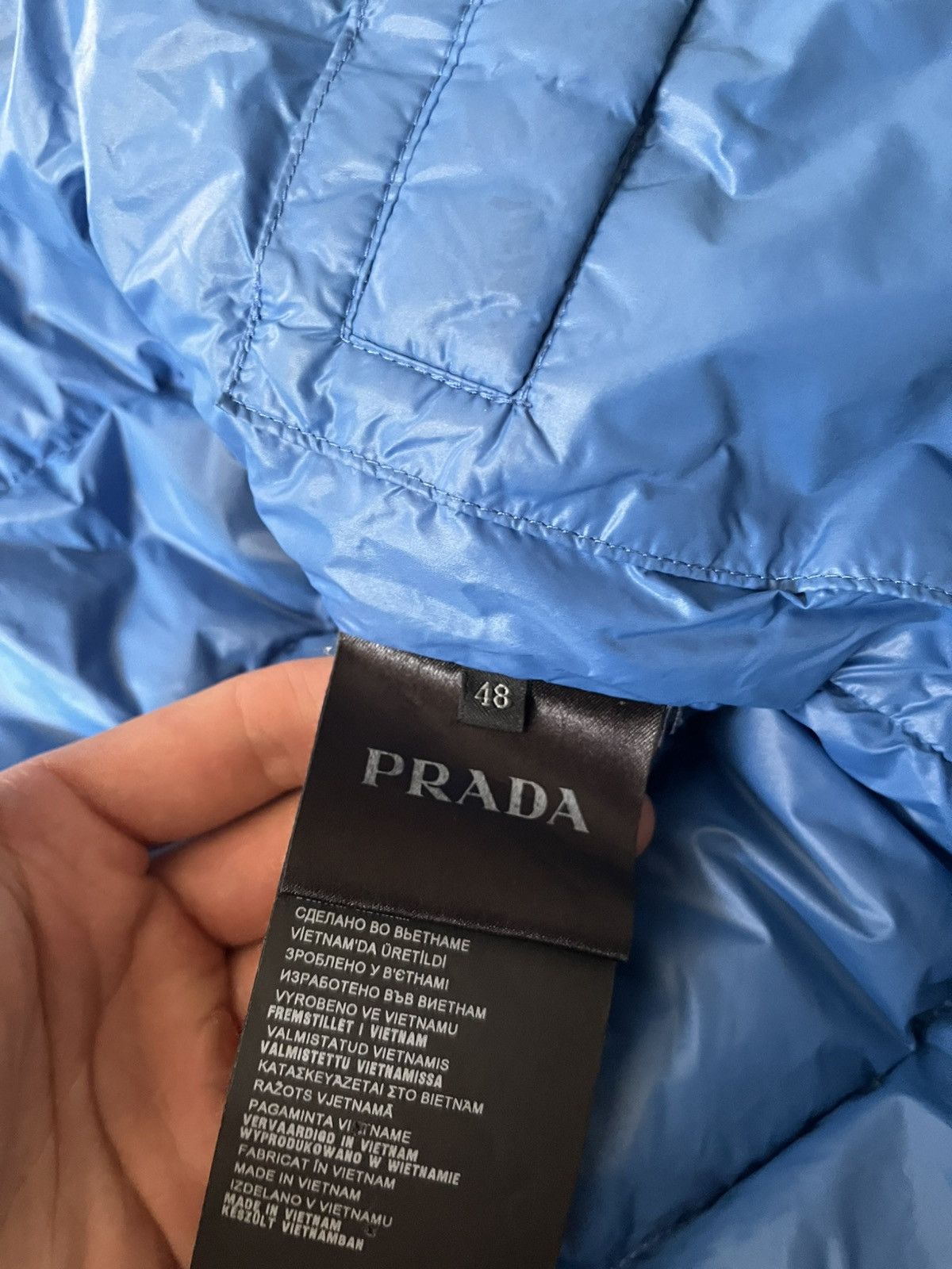 Prada Prada blue light puffer jacket logo rare Size US M / EU 48-50 / 2 - 20 Thumbnail