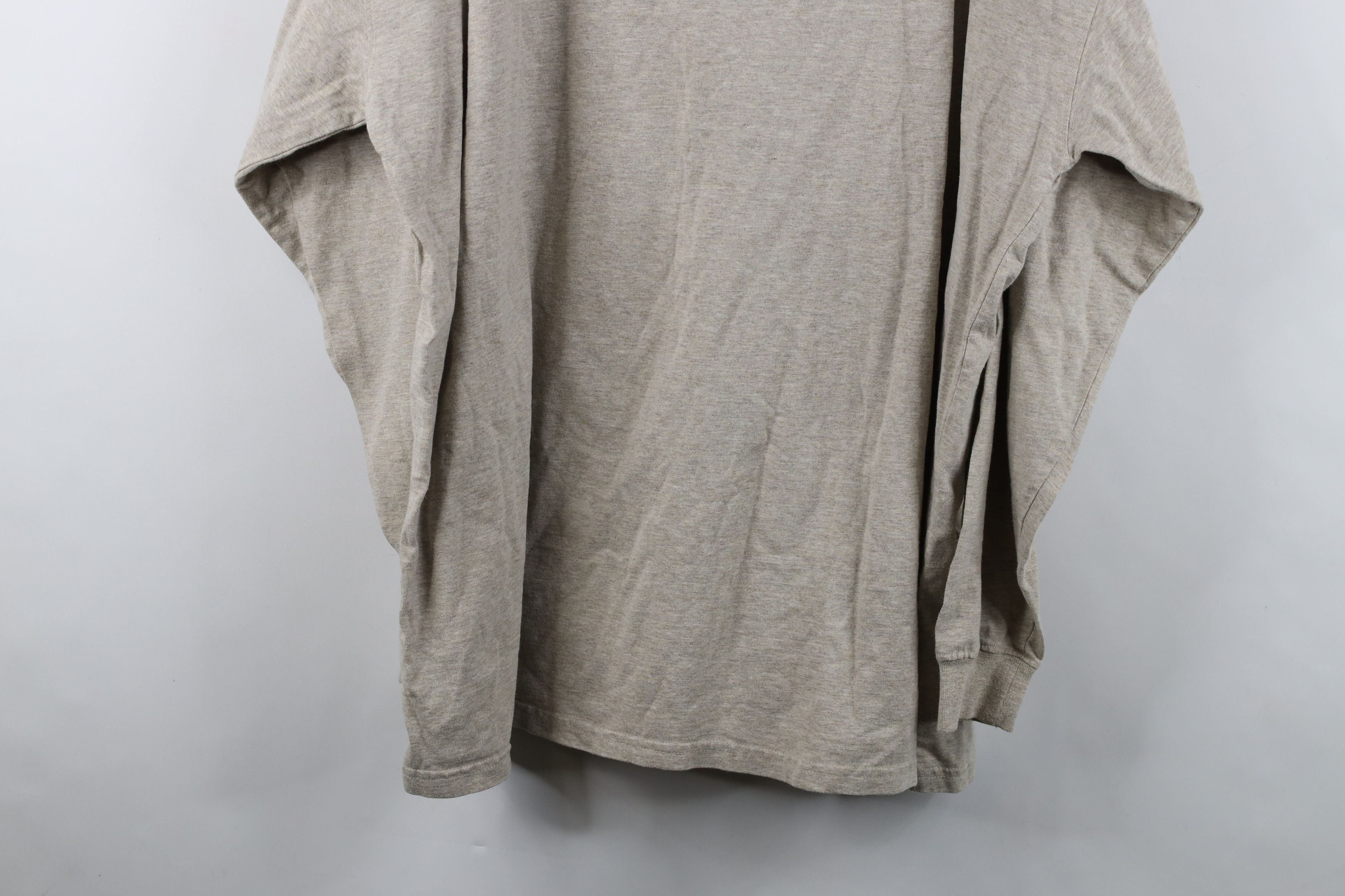 Vintage Vintage 90s Streetwear Long Sleeve T-Shirt Oatmeal Brown Size US XXL / EU 58 / 5 - 12 Thumbnail