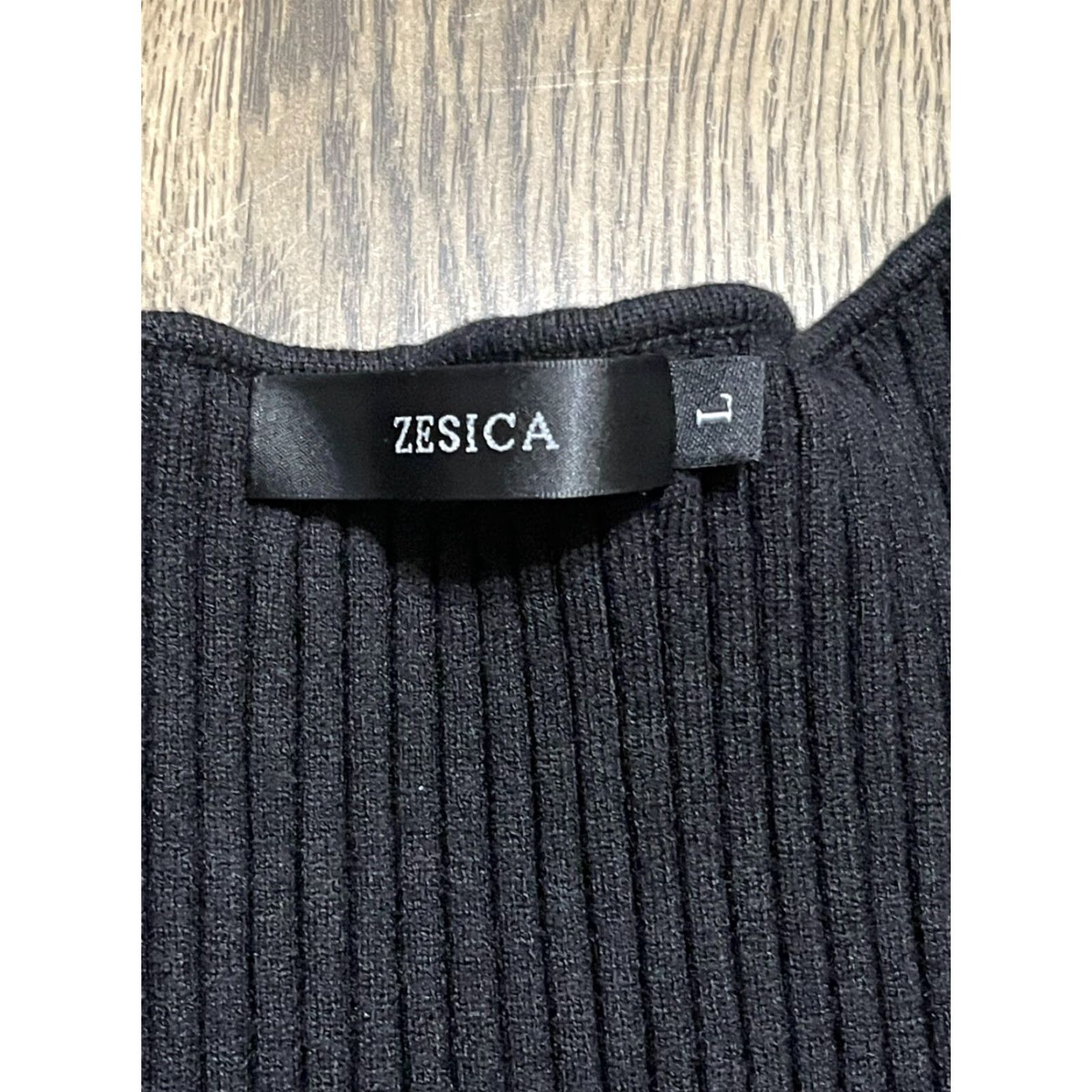 Vintage Zesica Shirt Women's L Black Long Sleeve Knit Square Neck T-Shirt Casual Modern Basic Smooth Vintage: No (but vintage no not allowed). Size L / US 10 / IT 46 - 5 Thumbnail