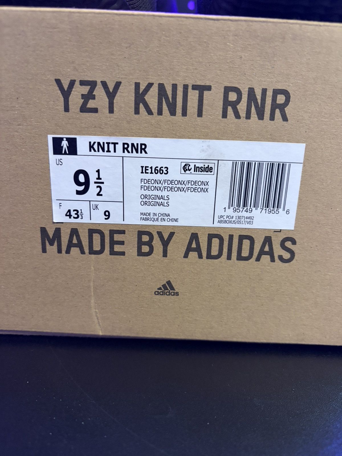 Yeezy Adidas Yeezy Knit RNR “Fade Onyx” Size US 9.5 / EU 42-43 - 7 Thumbnail