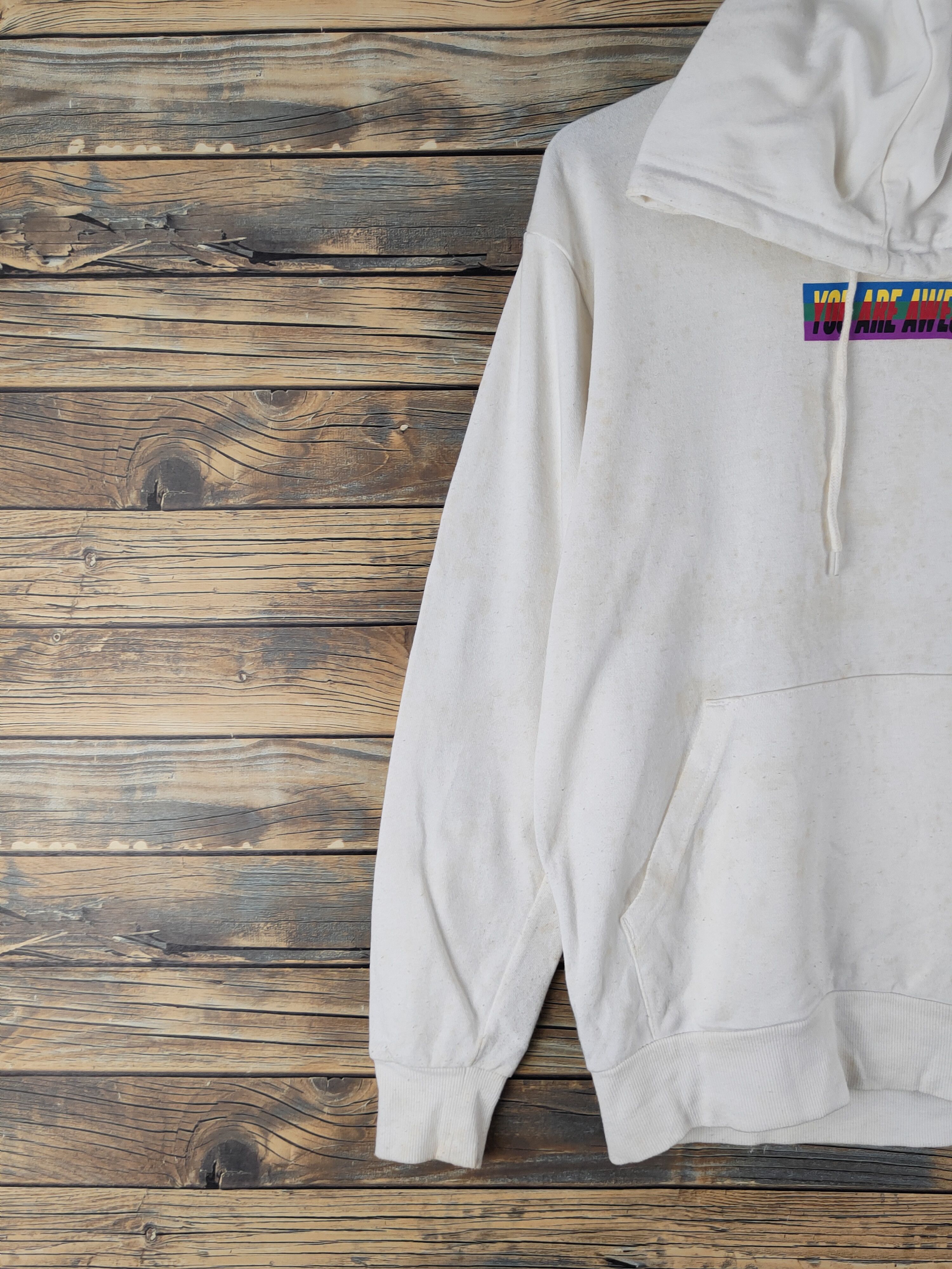Japanese Brand DL Browny White Hoodie Sweatshirts #2507 Size US S / EU 44-46 / 1 - 4 Thumbnail