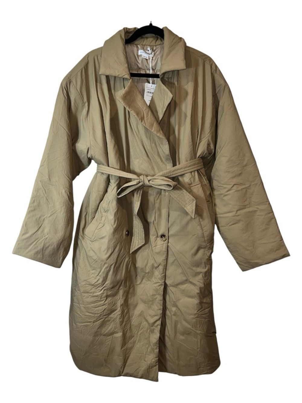 Good American Good American Puffer Trench Coat Khaki XXS/XS NWT Belted Li Size XS / US 0-2 / IT 36-38 - 5 Thumbnail