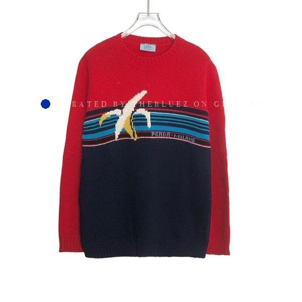 Prada Multi Color Banana Intarsia Knit Sweater Size US S / EU 44-46 / 1 - 1 Thumbnail
