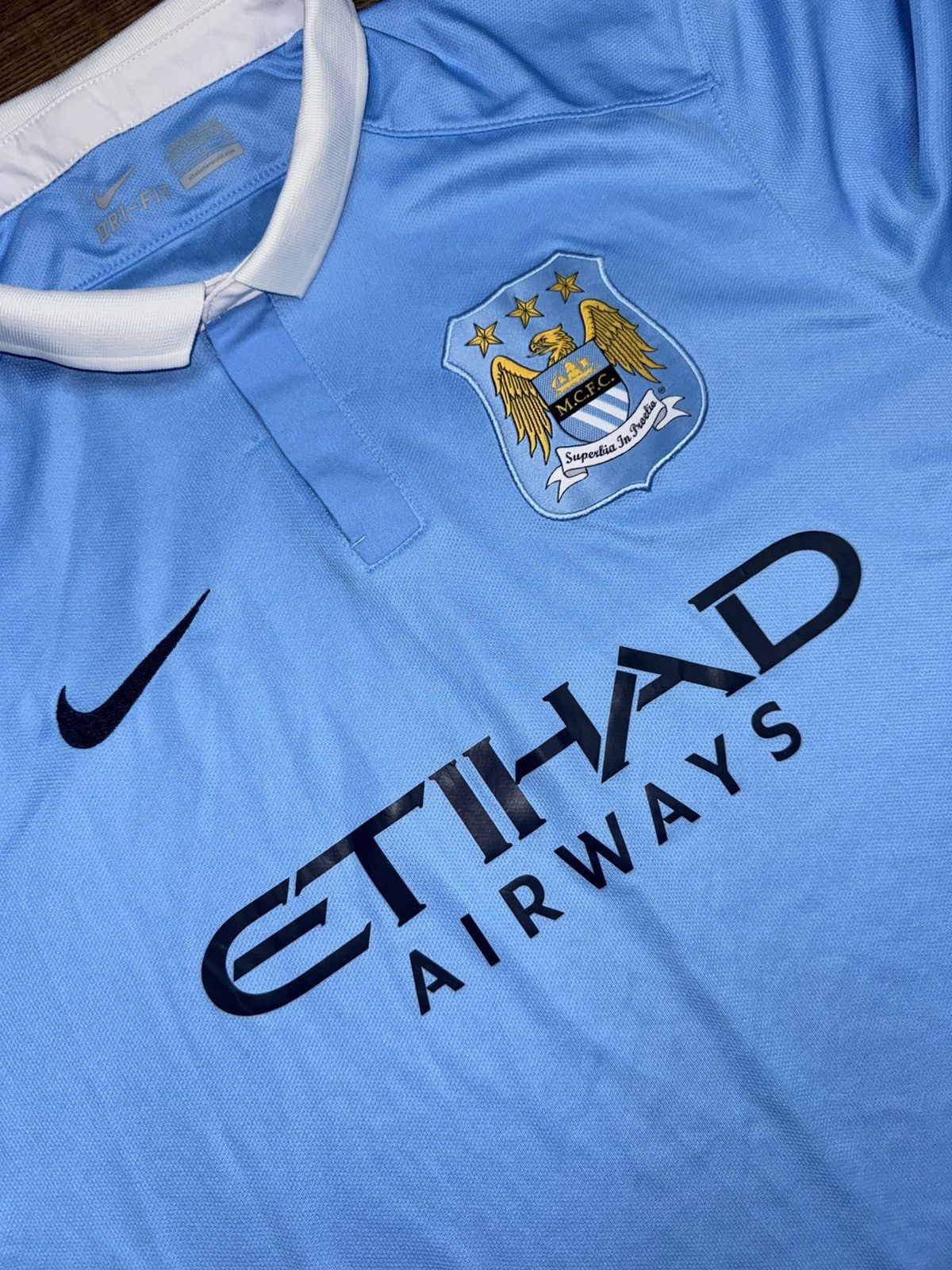 Nike Nike Manchester City 2015/16 Home Soccer Jersey Size US L / EU 52-54 / 3 - 7 Thumbnail