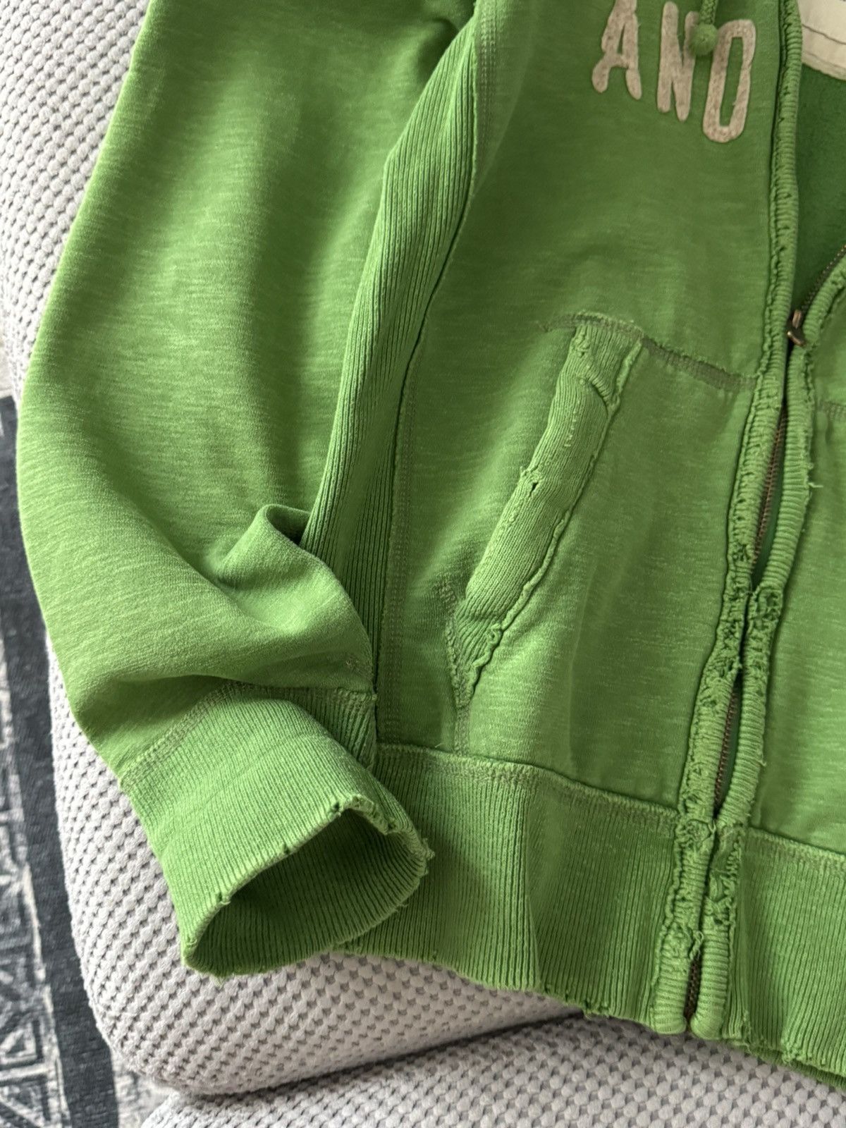 Abercrombie & Fitch Abercrombie & Fitch Y2K Distressed Green Zip Hoodie Size US M / EU 48-50 / 2 - 13 Thumbnail