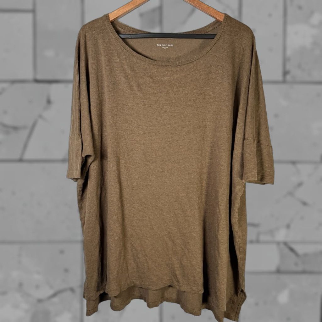 Eileen Fisher Eileen Fisher Linen Casual Shirt Brown Womens Medium Size M / US 6-8 / IT 42-44 - 1 Thumbnail