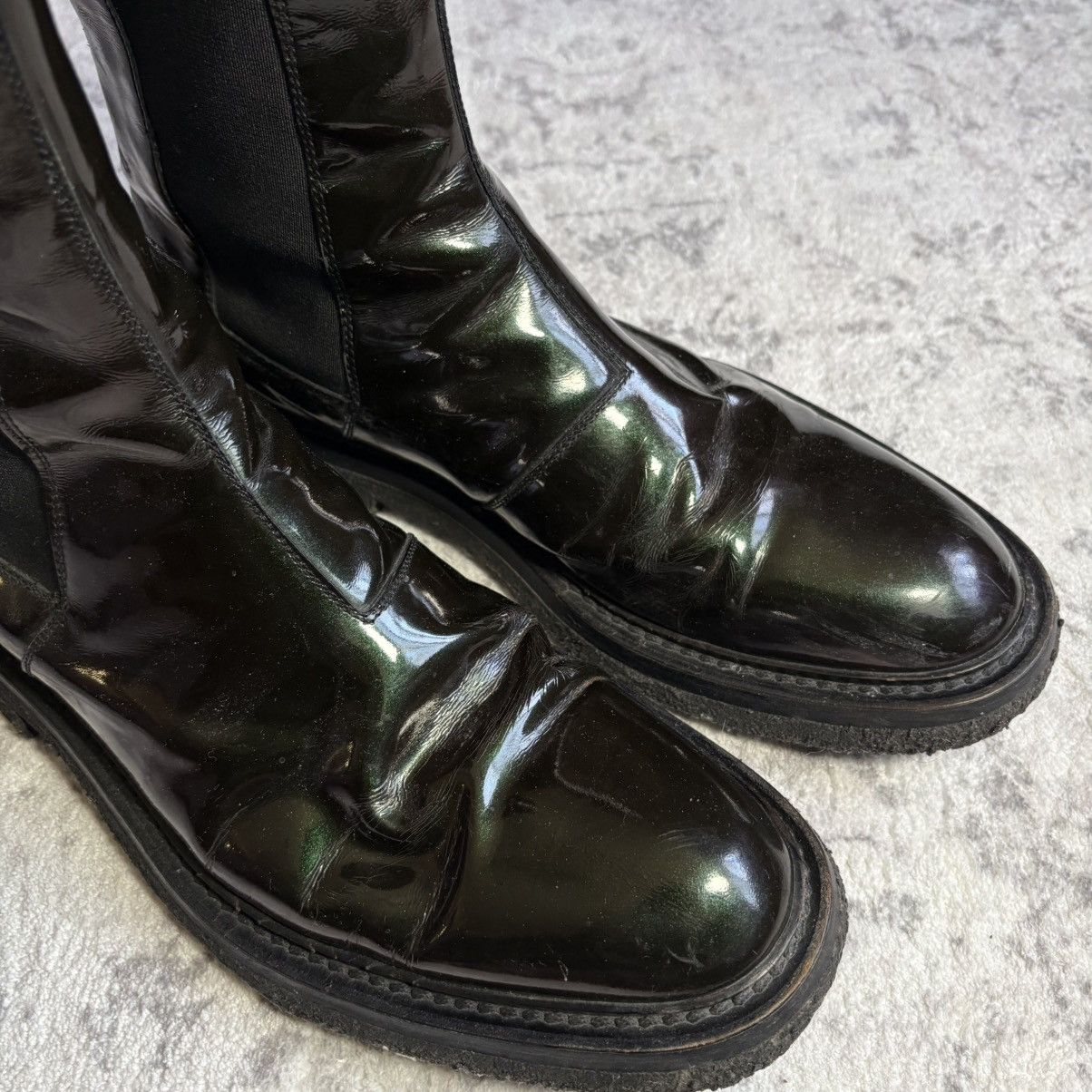 Dior Dior Homme AW08 Lumiere Du Nord Patent Leather Chelsea Boots Size US 11 / EU 44 - 4 Thumbnail