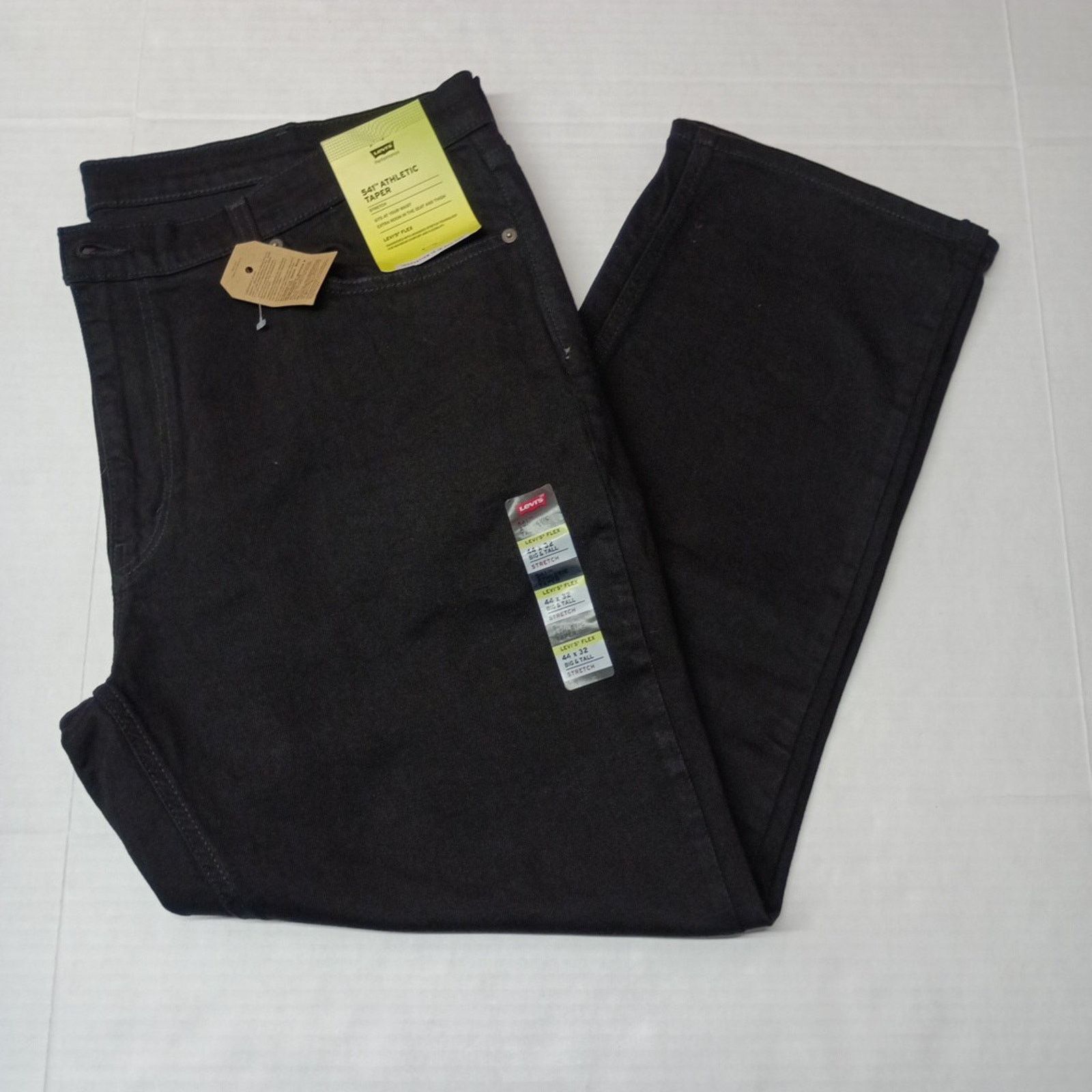 Levi's 541 Jeans Mens 44x32 Black Athletic Taper Fit Stretch
