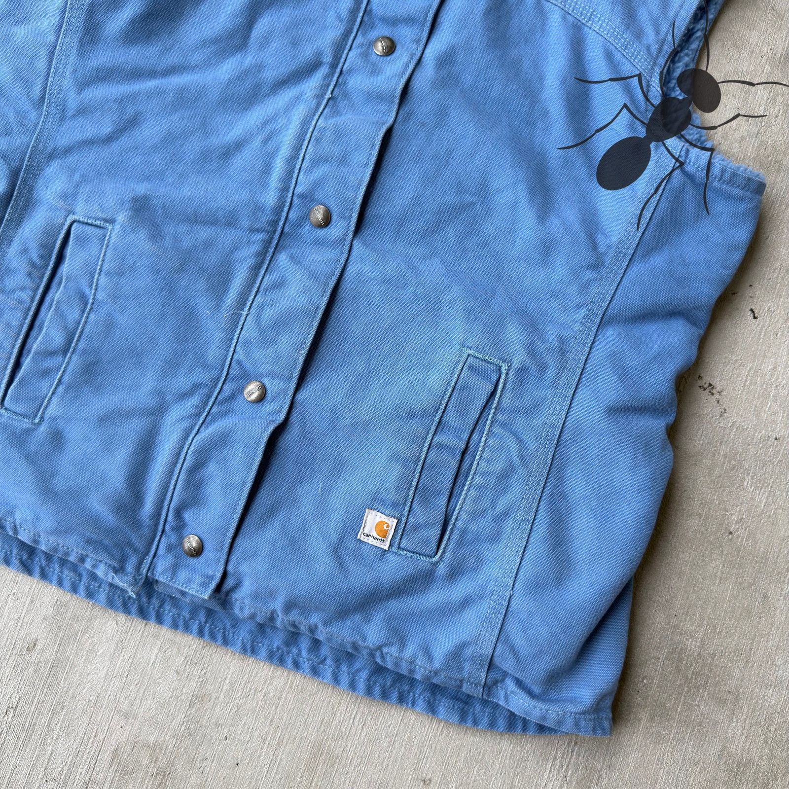 Carhartt × Vintage Carhartt light blue hooded Sherpa work wear vest Size US L / EU 52-54 / 3 - 2 Thumbnail