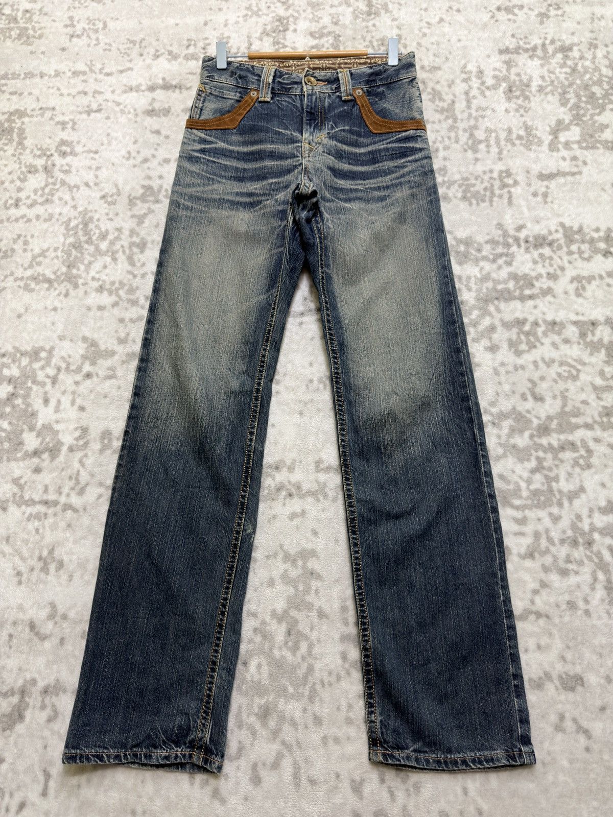 Edwin Vintage Edwin Western Suede Pocket Mud Wash Straight Denim Size US 27 - 2 Thumbnail