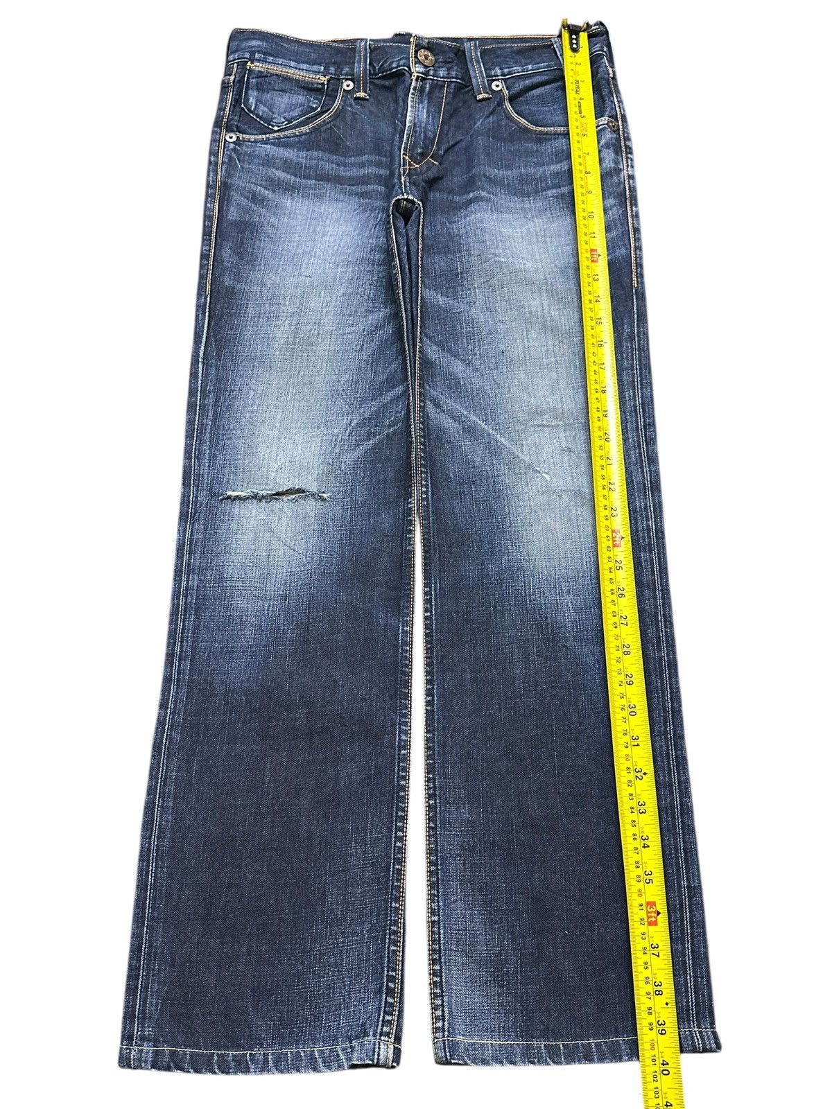 Levi's Vintage Y2K Levis 504 Blue Faded Wash Distress Straight Leg Size US 32 / EU 48 - 11 Thumbnail