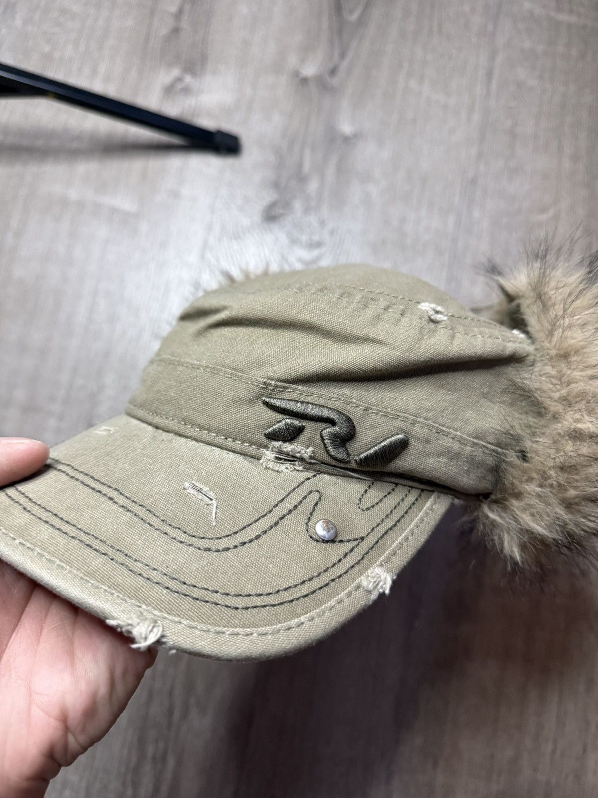 Trendt Vision Trendt Vision Olive Fur Cap Size ONE SIZE - 4 Thumbnail