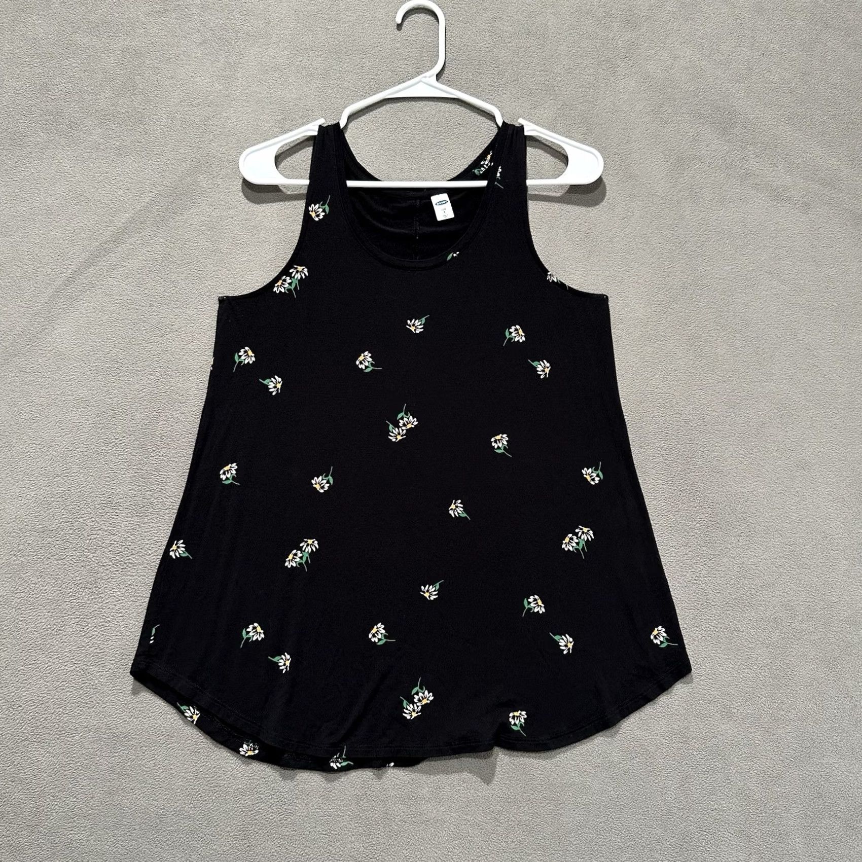 Old Navy Old Navy Sleeveless Luxe Swing Tank Top Women S Black Floral Print Rayon EUC Size S / US 4 / IT 40 - 2 Thumbnail
