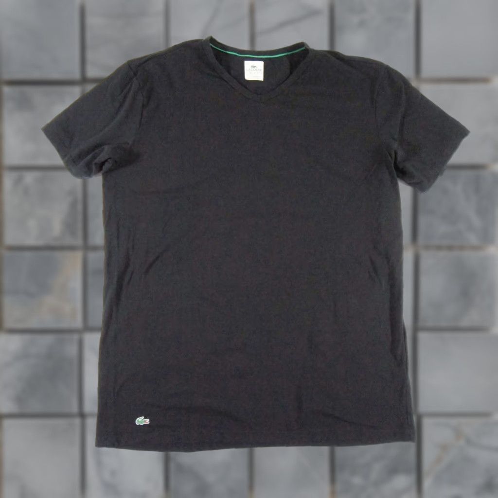 Lacoste VINTAGE Lacoste Men's T-Shirt Short Sleeve V-Neck 2XL Black Logo Cotton Spandex All Seasons Size US XXL / EU 58 / 5 - 1 Thumbnail