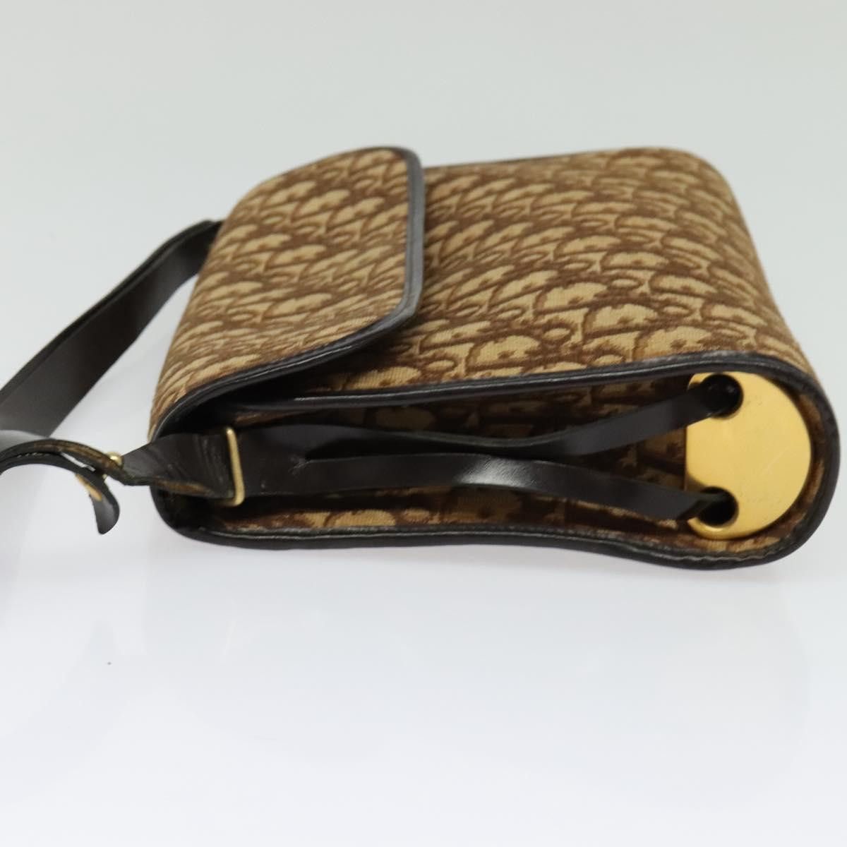Dior DIOR Trotter Canvas Shoulder Bag Brown Gold Size ONE SIZE - 4 Thumbnail