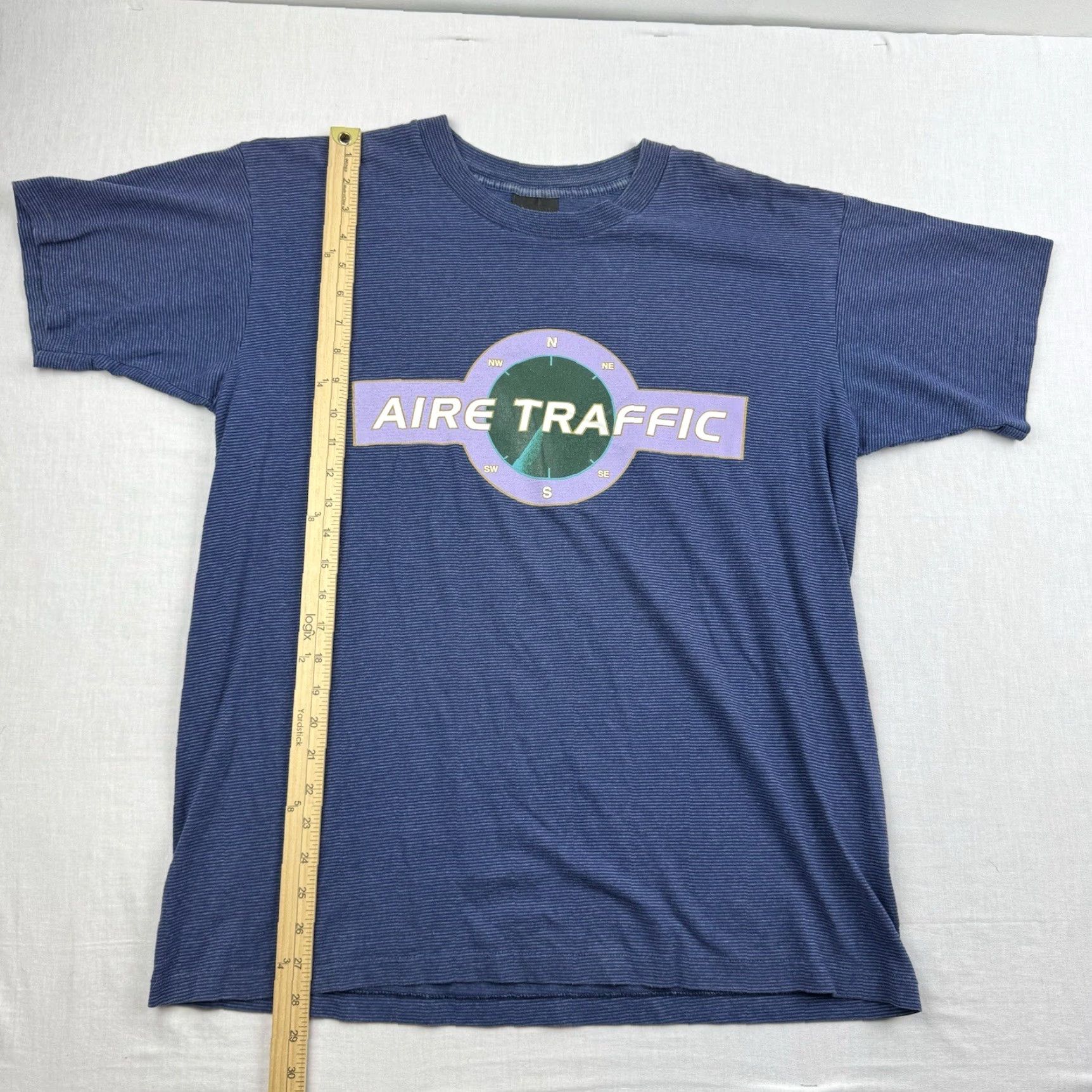 Vintage Vintage Tennessee River Air Traffic Control T-Shirt Adult Large Blue Striped Airport Airplane 90s Men Size US L / EU 52-54 / 3 - 5 Thumbnail