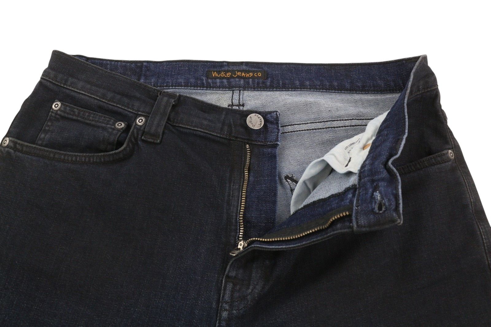 Nudie Jeans PIPE LED W34 Washed Denim Blue Zip Organic Shorts 83835 Size US 34 / EU 50 - 3 Thumbnail