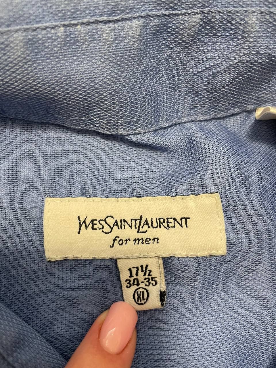 Yves Saint Laurent Vintage Yves Saint Laurent Blue Shirt Men’s Cotton Blend 90s Size US XL / EU 56 / 4 - 10 Thumbnail