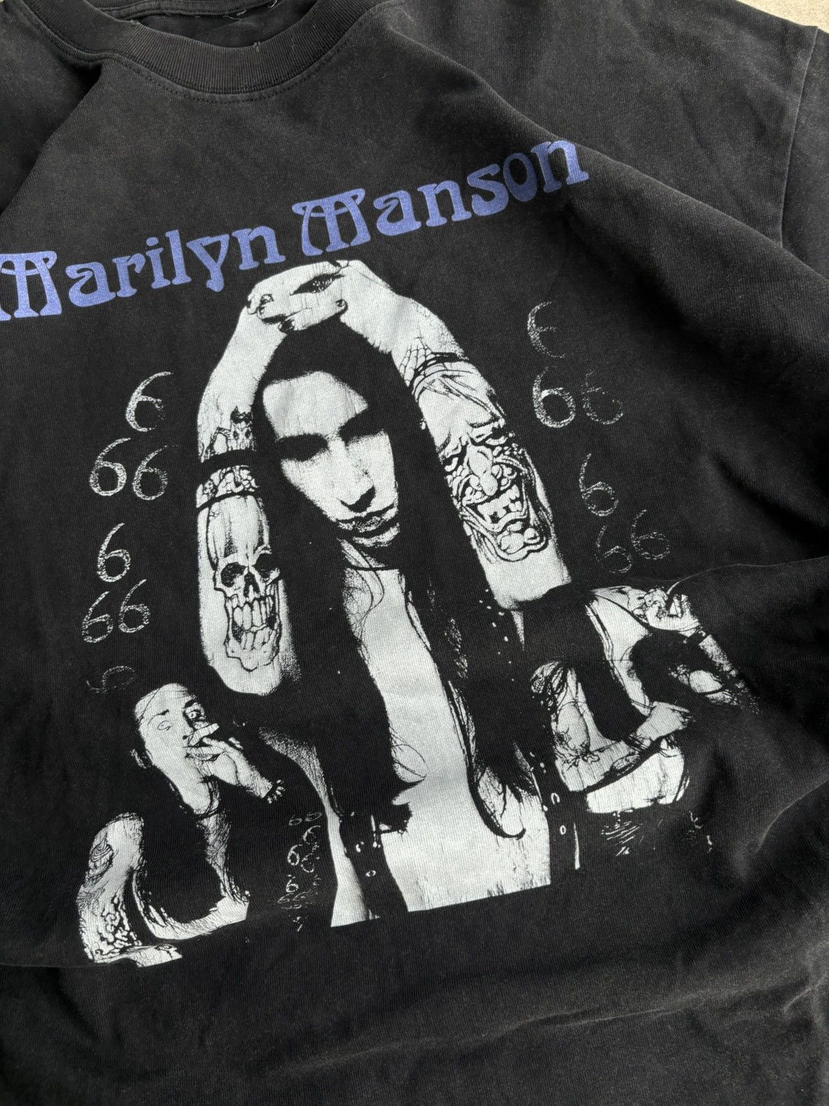 Vintage Crazy 90s Marilyn Manson 666 Heavy Parking Boot Longsleeve Size US XL / EU 56 / 4 - 4 Thumbnail