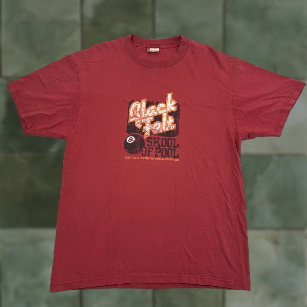 Levi's VINTAGE Levi's Pool Table T Shirt Adult XL Red Tab Y2K Hipster Punk Black Felt Size US XL / EU 56 / 4 - 1 Thumbnail