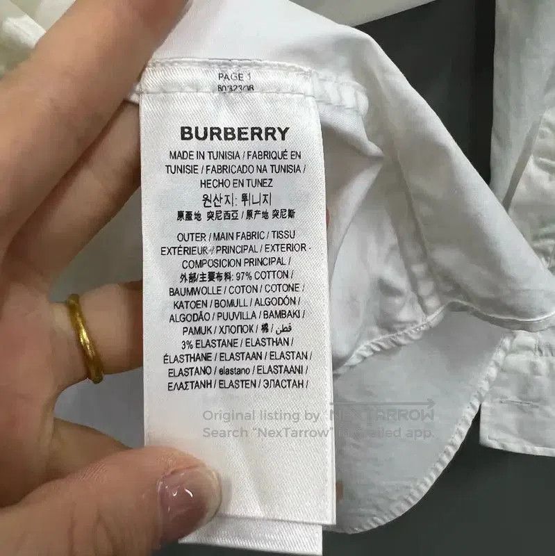 Burberry Burberry White Cotton Long Sleeve Shirt. Size XS / US 0-2 / IT 36-38 - 3 Thumbnail