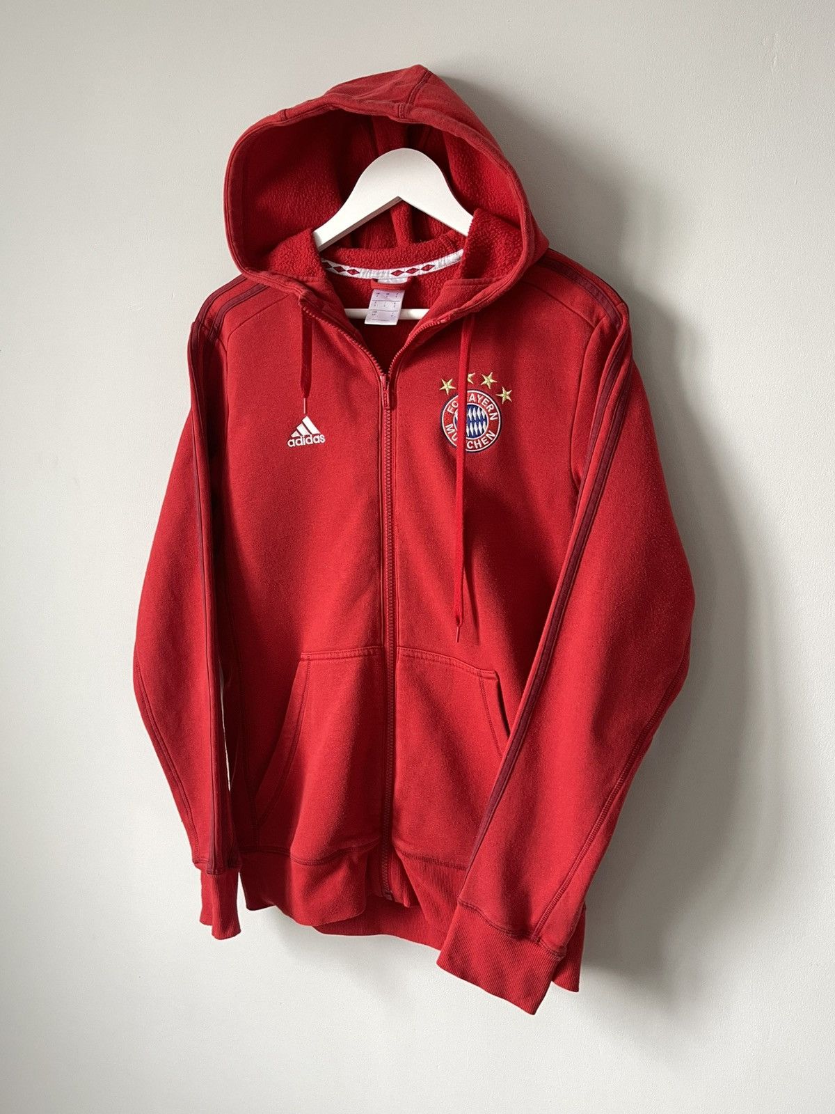 Adidas Adidas Bayern Munchen Red Zip Hoodie Track Jacket Size US S / EU 44-46 / 1 - 4 Thumbnail