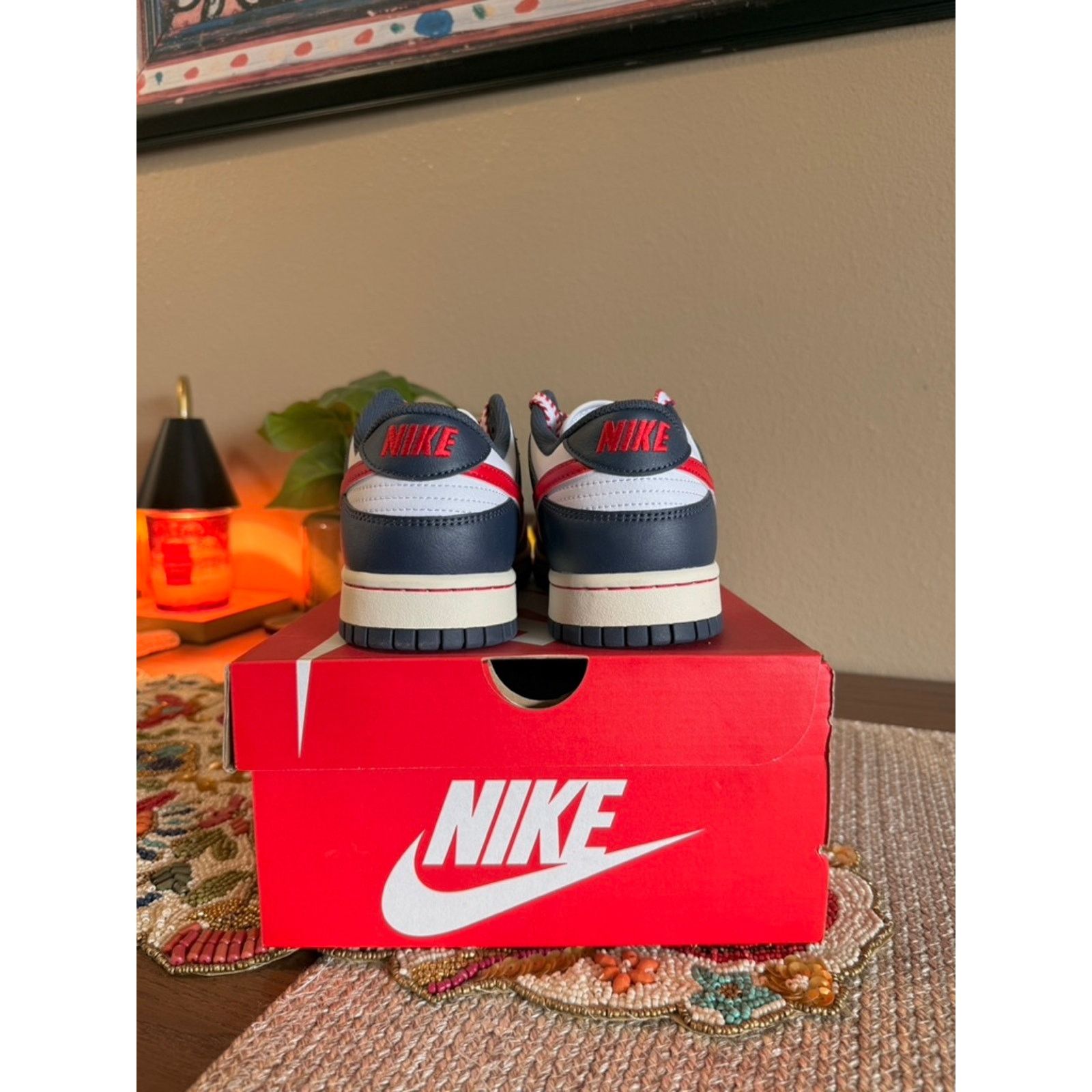 Nike Nike Dunk Low Boston Red Sox White University Red Navy Blue Size US 9 / EU 42 - 4 Thumbnail