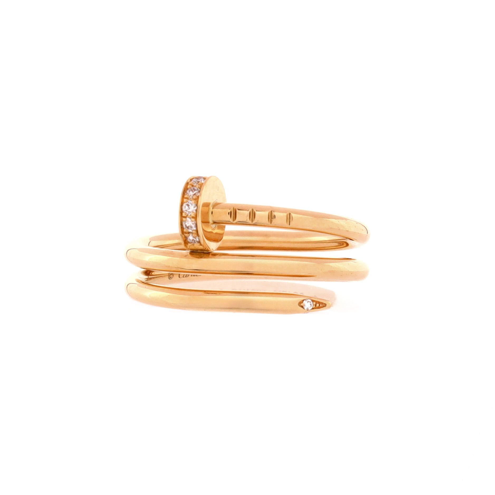 Juste un Clou Double Ring 18K Yellow Gold and Diamonds Small