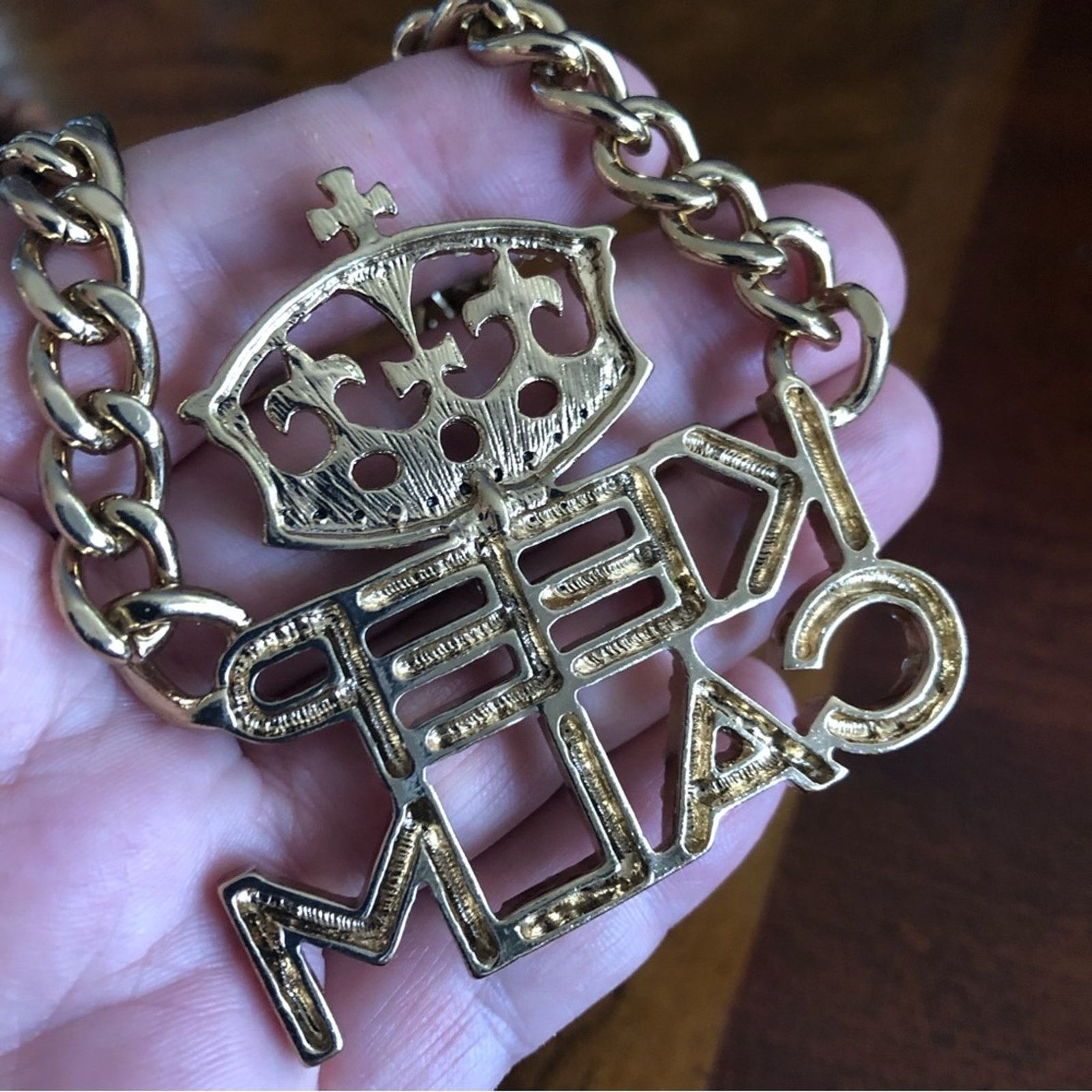 Jewelry Bling bold clear rhinestone “KEEP CALM” chain link necklace Size ONE SIZE - 11 Thumbnail