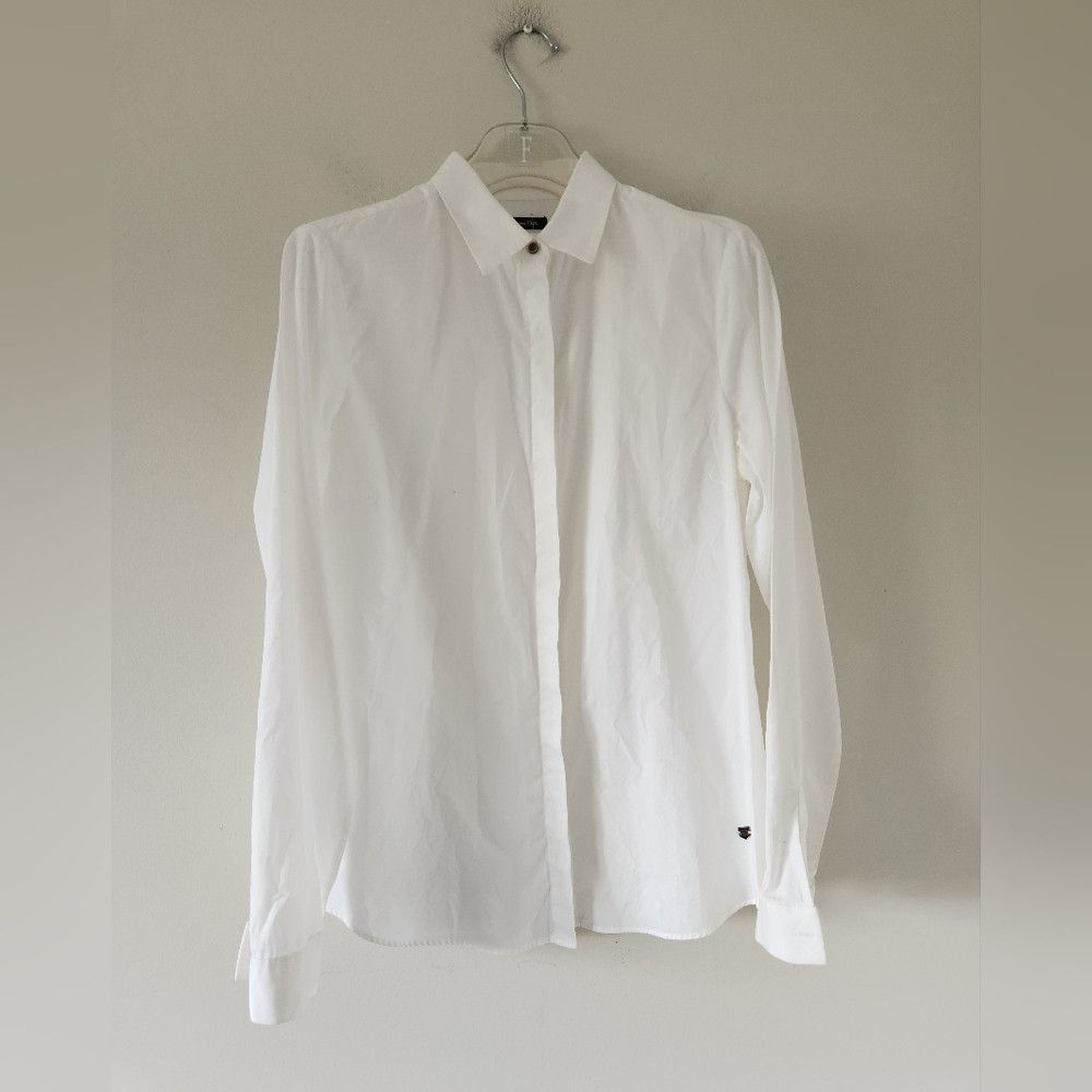 Massimo Dutti MASSIMO DUTTI | Button Down Shirt White Long Sleeve Sz 10 Size L / US 10 / IT 46 - 1 Thumbnail