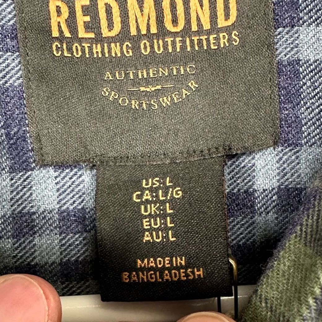 Vintage Redmond Flannel Shirt Mens Large Blue Plaid Button-Up Long Sleeve Casual Pocket Shirt Size US L / EU 52-54 / 3 - 5 Thumbnail
