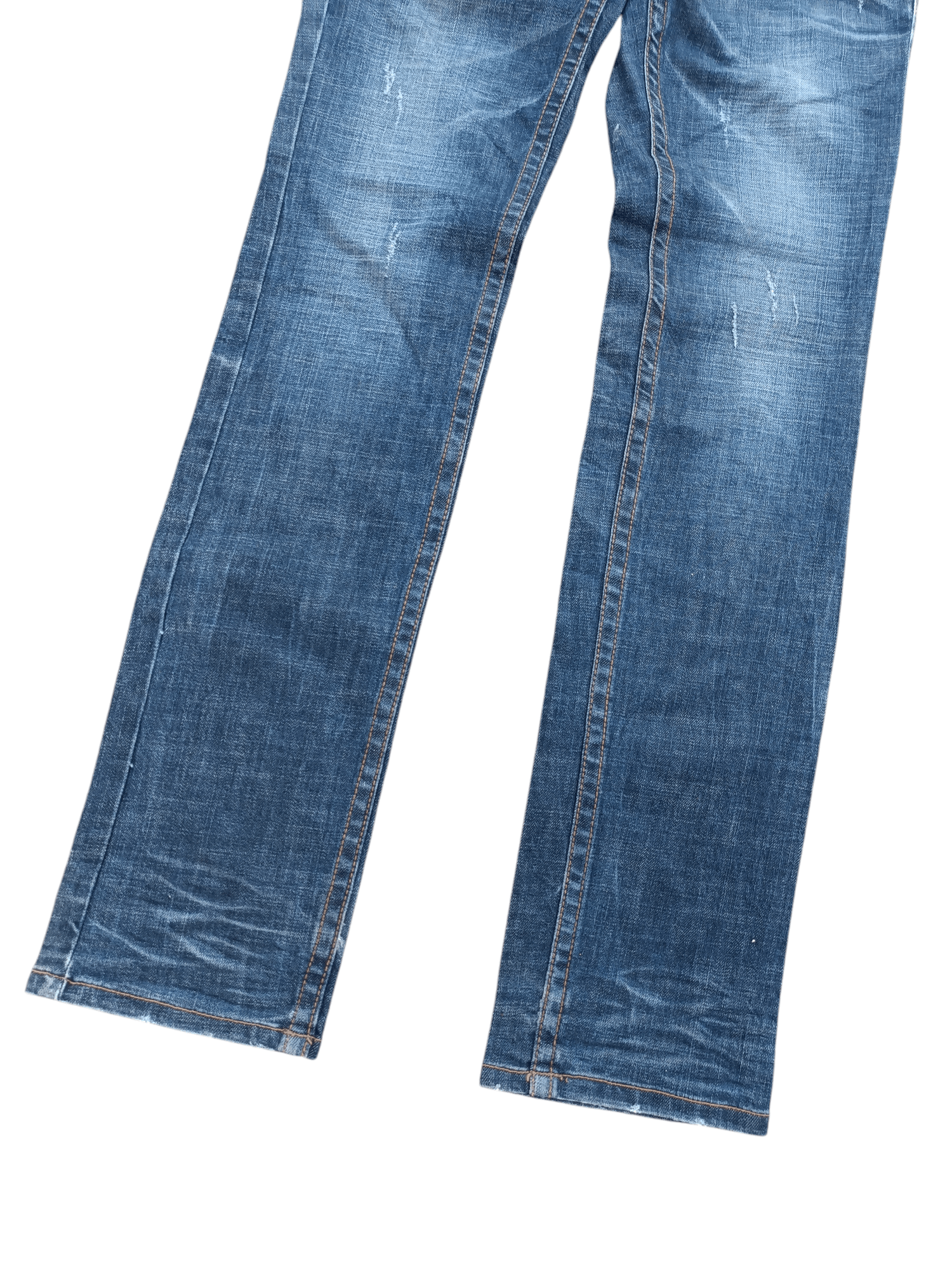 Tornado Mart PASTADENIM Skinny Distressed Whiskers Faded Embroidery Cross Size US 30 / EU 46 - 2 Thumbnail