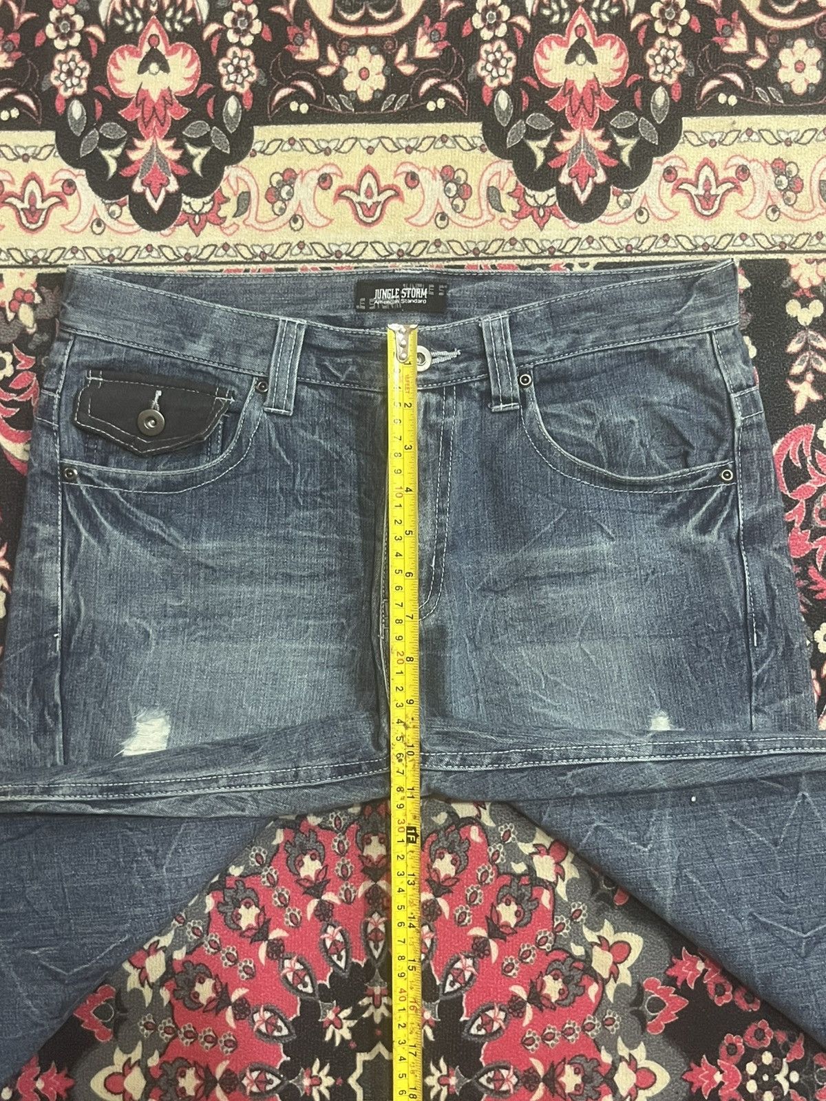 Hysteric Glamour Japanese Brand Jungle Storm Blue Cracked Distressed Jeans Size US 32 / EU 48 - 11 Thumbnail