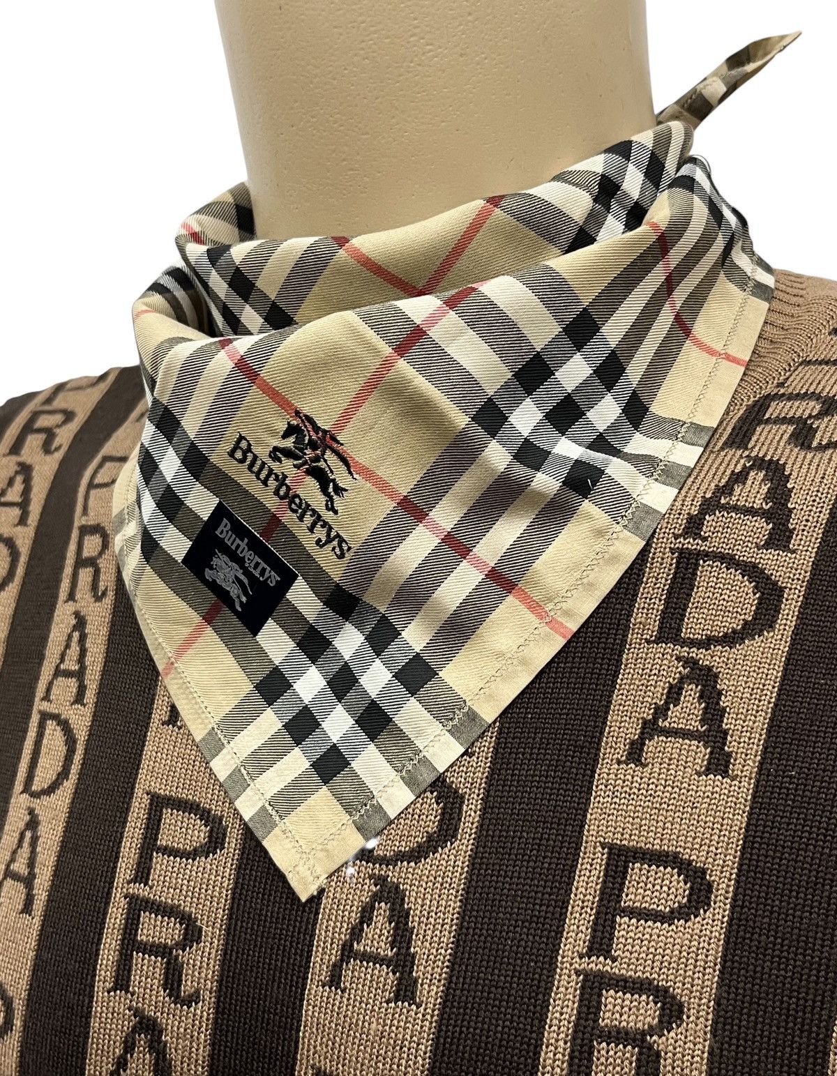 Burberry Vintage Burberrys Nova Check Handkerchief NOS Japan Size ONE SIZE - 2 Thumbnail