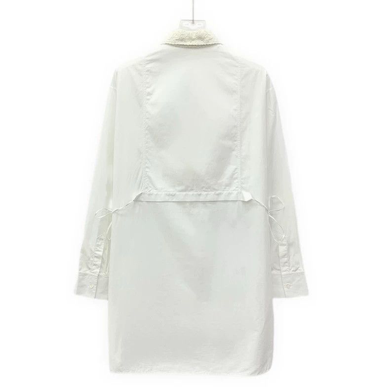 Dior Dior White lace stitching bee embroidery cotton lapel long Size XXS / US 00 / IT 34 - 2 Thumbnail