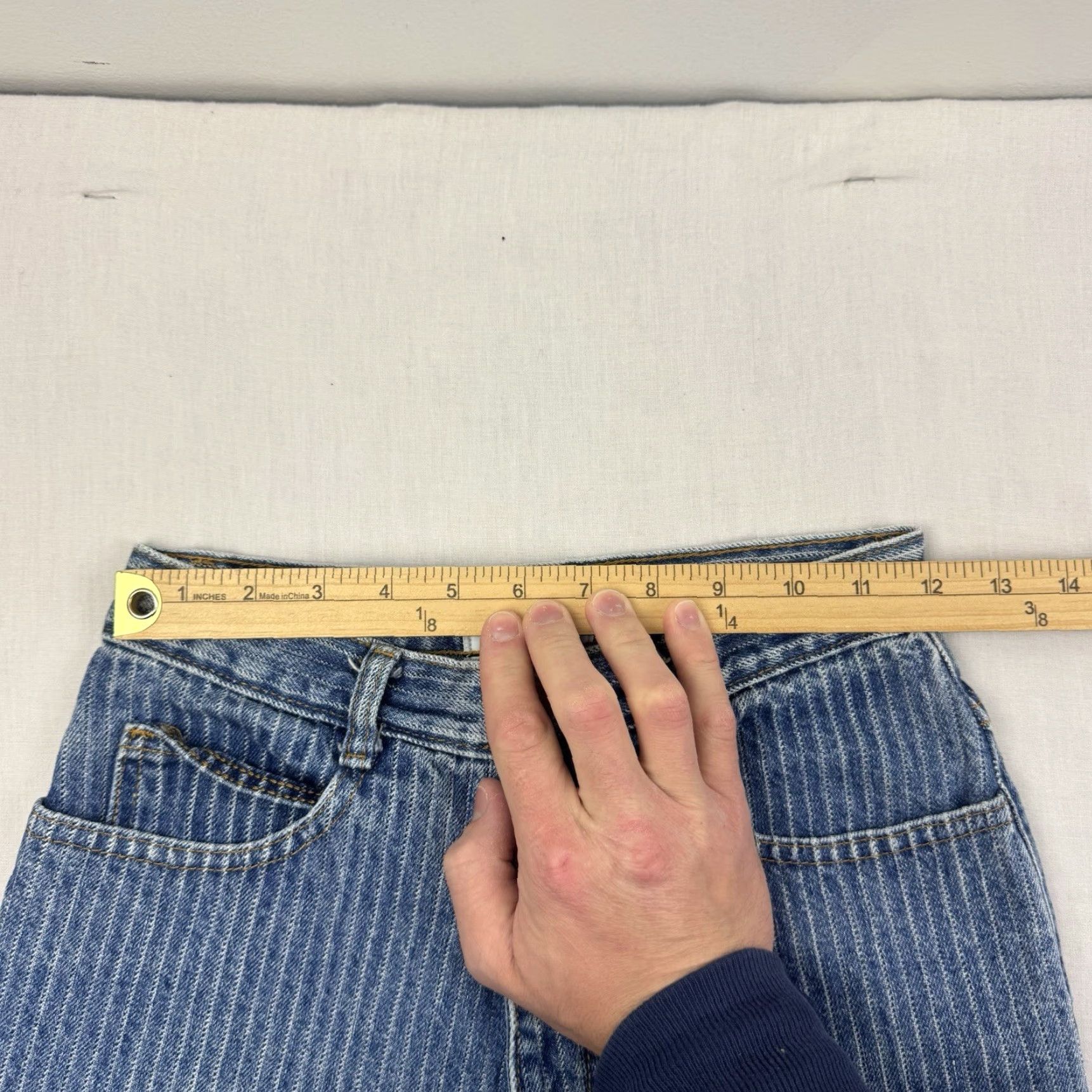 Vintage VINTAGE Eye Stoppers Jeans Womens 7 High Waisted 1980s Pin Striped Mom Style 80s Size 28" / US 6 / IT 42 - 5 Thumbnail