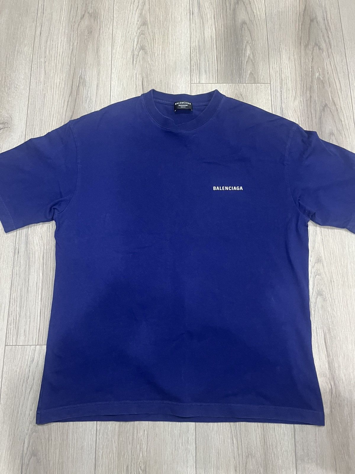 Balenciaga Balenciaga Logo Marine Blue Tee Size US M / EU 48-50 / 2 - 1 Thumbnail