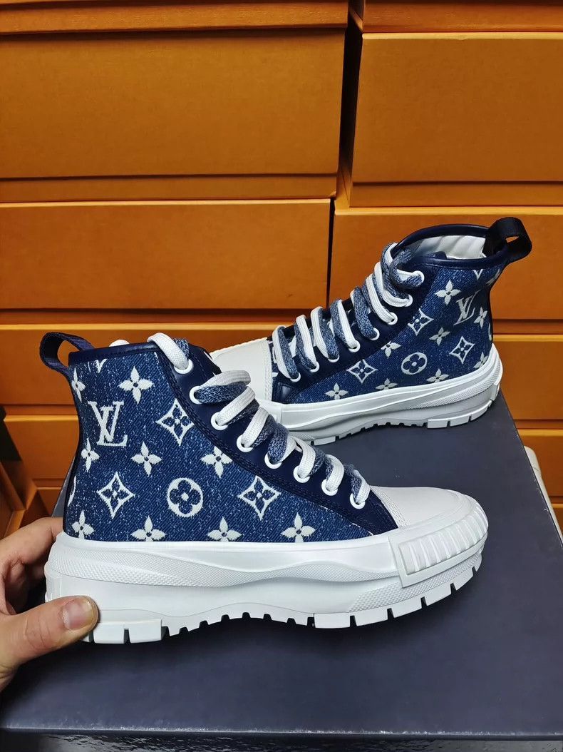 Louis Vuitton Louis Vuitton Denim High-Top Sneakers Size 34-2507 Size US 4 / IT 34 - 2 Thumbnail