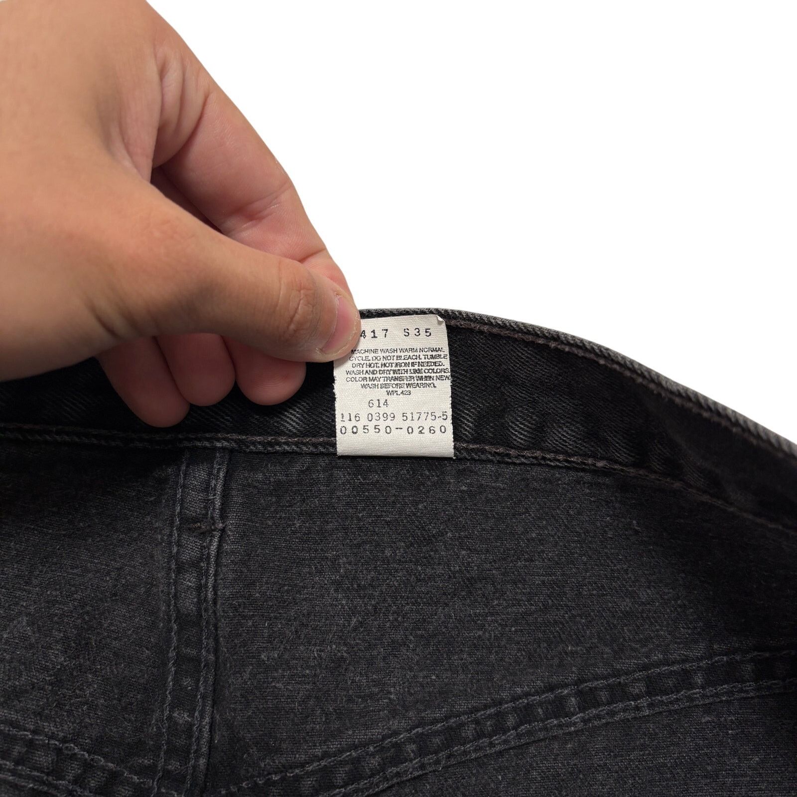 Levi's VTG 90s Levi's 550 Black Relaxed Fit Tapered Leg Denim Jeans Size US 36 / EU 52 - 4 Thumbnail