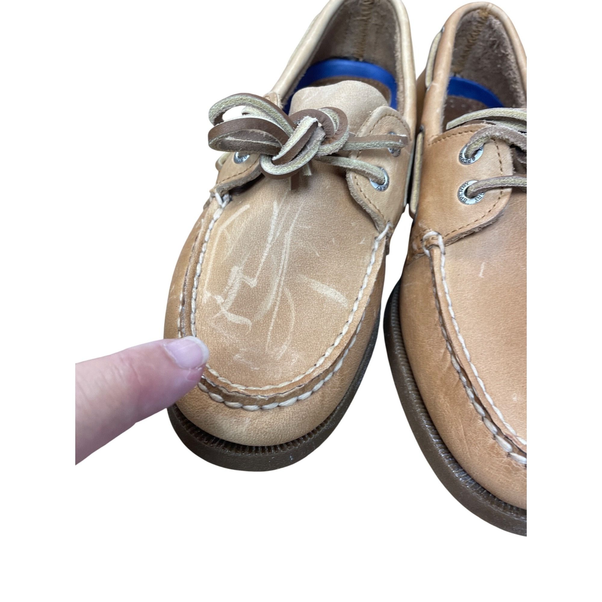 Sperry Sperry Mens Tan Leather Boat loafers Shoes Size 7.5M SKU 925 Size US 7.5 / EU 40-41 - 14 Thumbnail