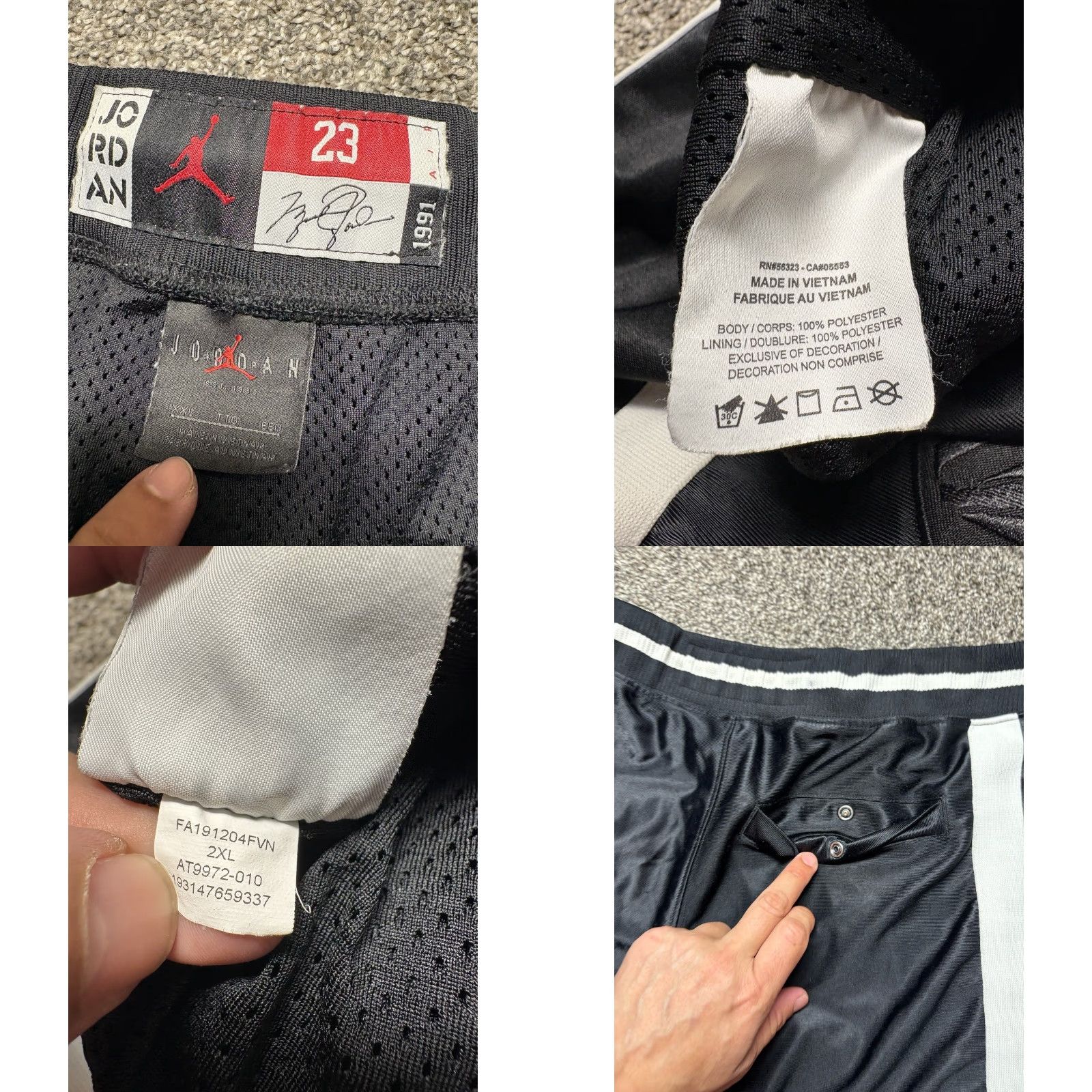 Jordan Brand **Air Jordan Mens 2XL Black Diamond Nike Shorts AT9972** User: **Mens Air Jordan 2XL Black Diamond Nike Shorts AT9972** Size US 39 - 8 Thumbnail
