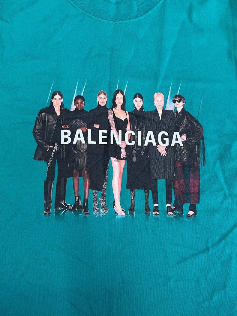 Balenciaga Balenciaga Band Portrait Logo Print Loose Short Sleeve Tee Size S / US 4 / IT 40 - 3 Thumbnail