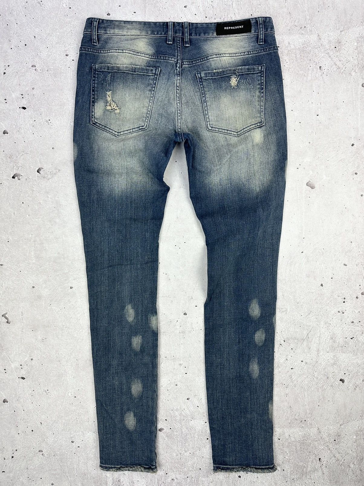 Represent Clo. Represent Destroyer Blue Cotton Sand Blast Men’s Jeans Size US 34 / EU 50 - 7 Thumbnail