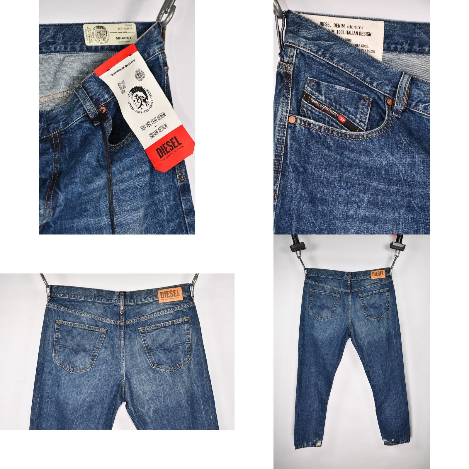 Diesel Diesel Mharky 080AG Slim Skinny Jeans 38 W Blue L32 Men Denim Slim Jeans" Size US 38 / EU 54 - 8 Thumbnail