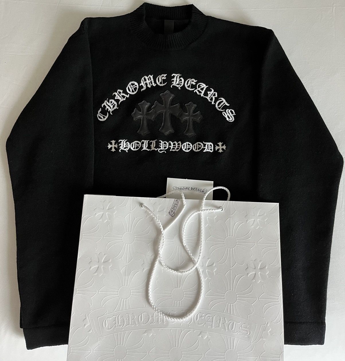 Chrome Hearts ♱ ♱ Chrome Hearts Rare Limited Edition Leather ♱ ♱ ♱ Sweater Size US L / EU 52-54 / 3 - 8 Thumbnail