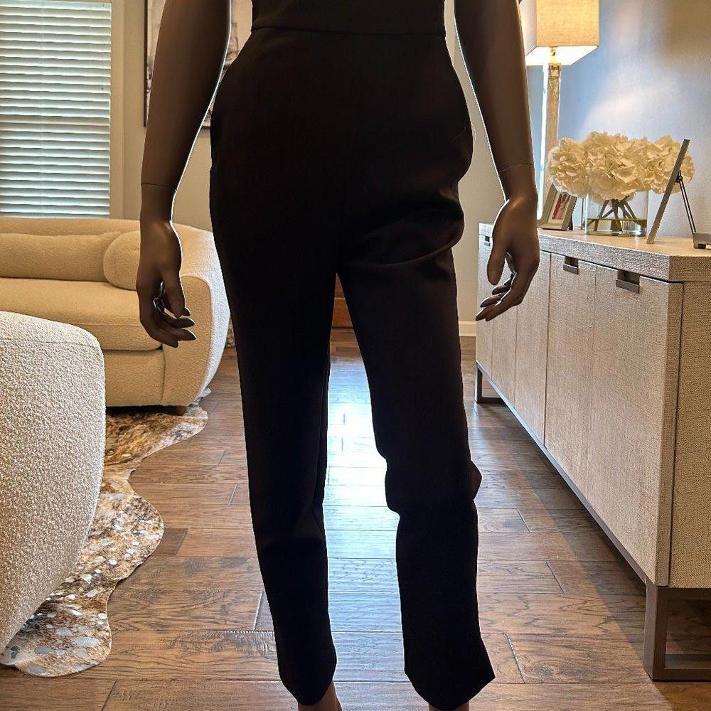 Bcbgmaxazria BCBG Maxazria Tailored Cropped Black Jumpsuit Size 26" / US 2 / IT 38 - 4 Thumbnail