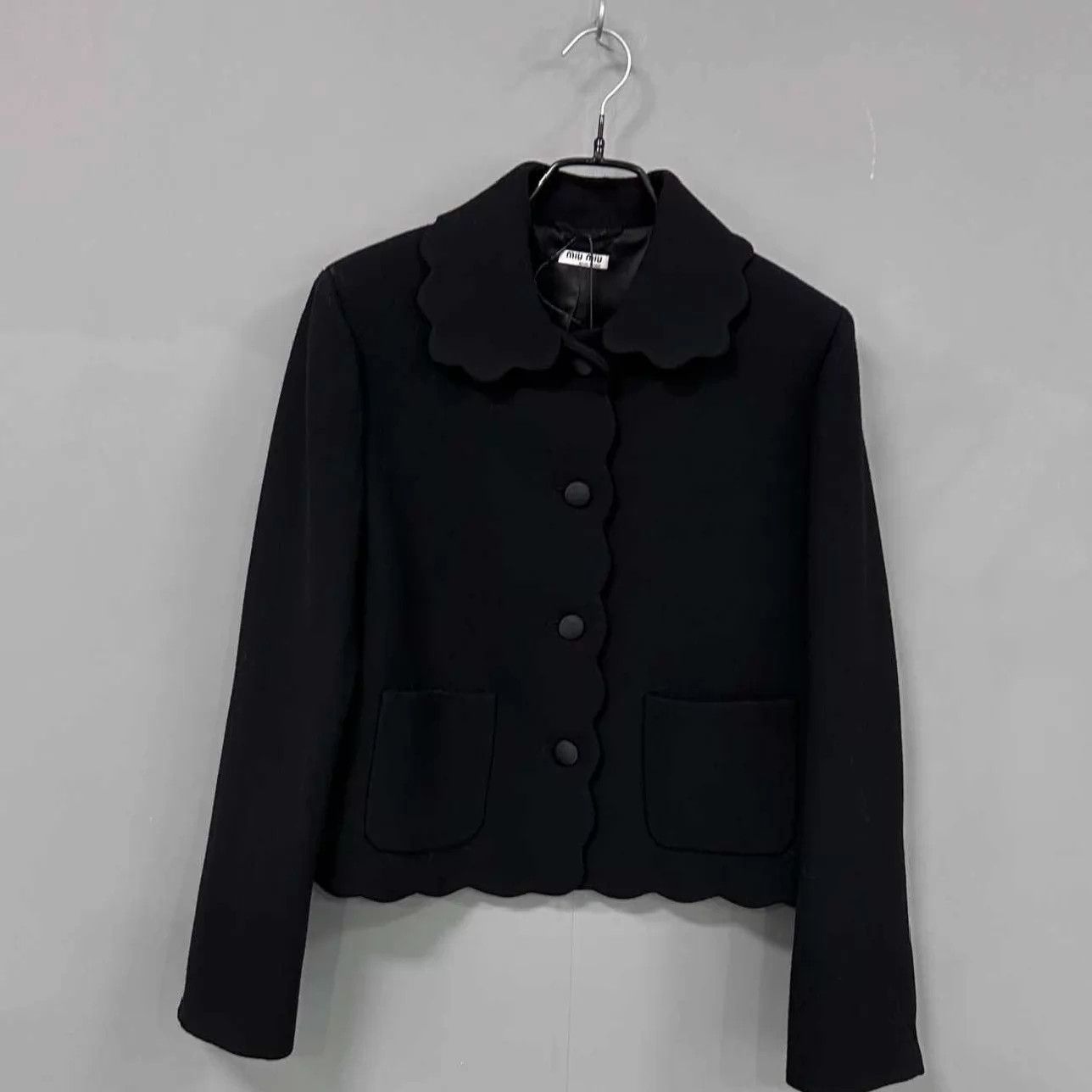 Miu Miu MIUMIU Black Shell Trim Women's Coco Jacket Size M / US 6-8 / IT 42-44 - 1 Thumbnail
