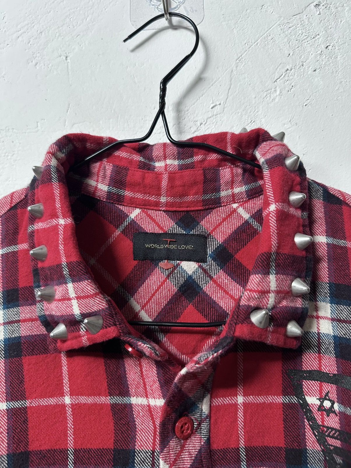 If Six Was Nine Japanes World wide love studded plaid button shirt Size US M / EU 48-50 / 2 - 4 Thumbnail