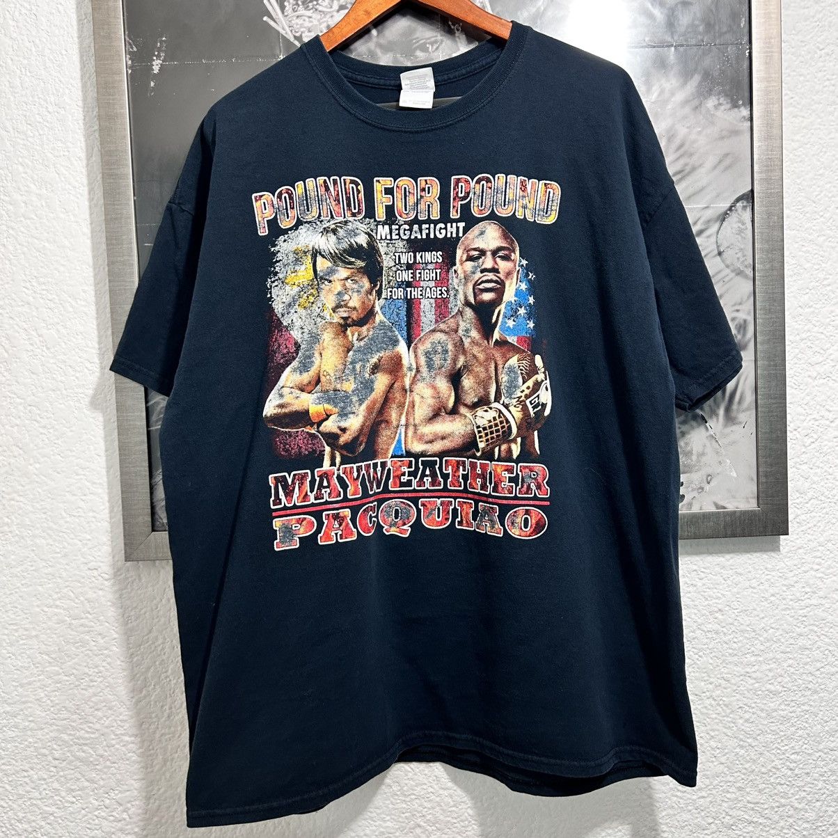 Rap Tees × Vintage MAYWEATHER VS PACQUIAO RAP TEE 2015 Size US XXL / EU 58 / 5 - 1 Thumbnail